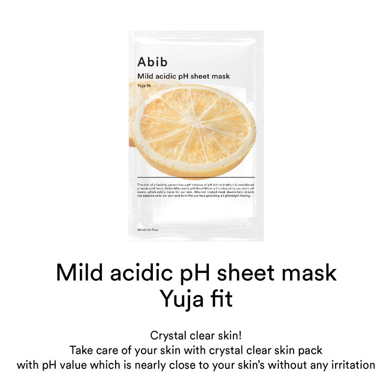 Abib Mild acidic pH sheet mask Yuja fit - Olive Kollection