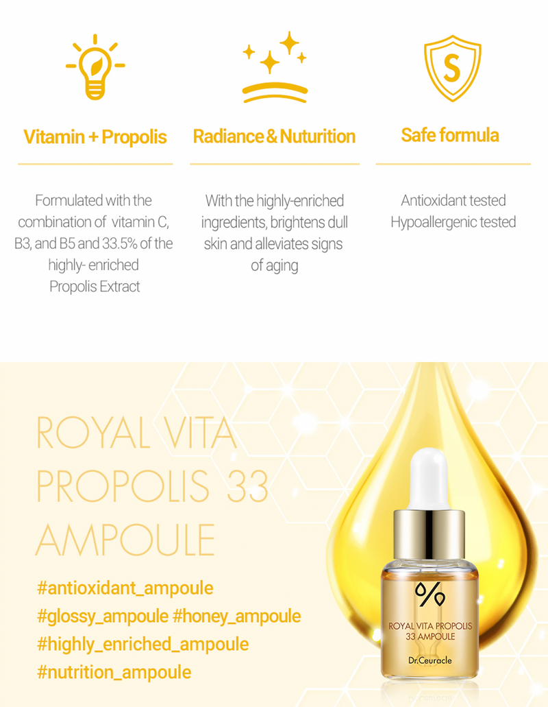 Dr. Ceuracle Royal Vita Propolis 33 Ampoule 30ml - Olive Kollection