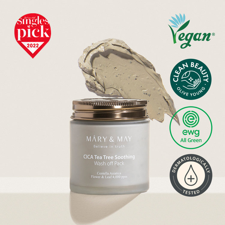 Mary & May Cica Tea Tree Soothing Wash Off Mask Pack - Olive Kollection