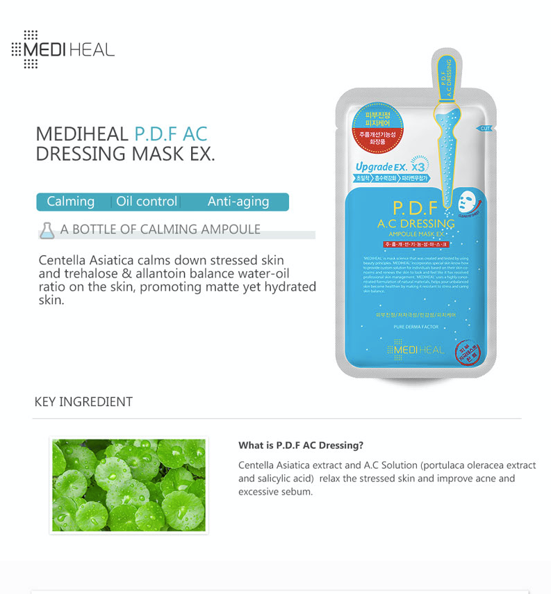 Mediheal P.D.F AC Dressing Ampoule Mask - Olive Kollection